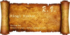 Ringl Viktor névjegykártya